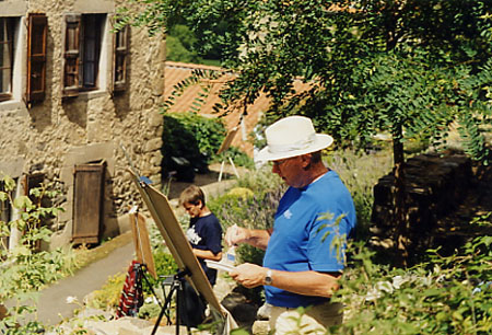 Schilderen in de tuin van la Grande Maison 02